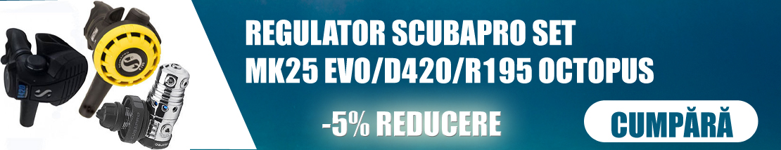 Reducere 5% la Regulator de presiune pentru scufundari regulator scubapro set mk25 evo d420 r195 octopus set